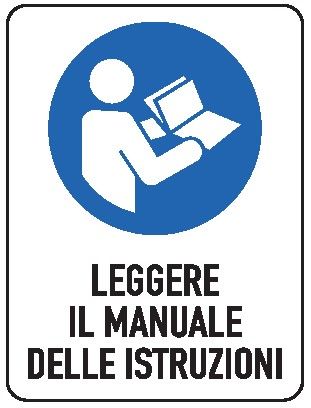 Cartello in All. 300x200 mm LEGGERE IL MANUALE DELLE ISTRUZIONI