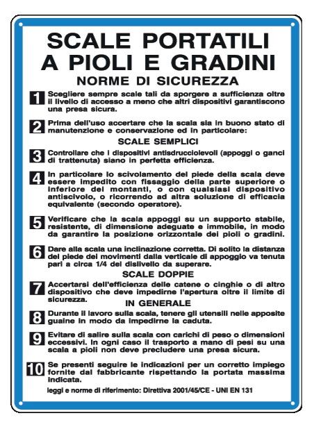 Cartello in All. 330x470 mm SCALE PORTATILI A PIOLI E GRADINI