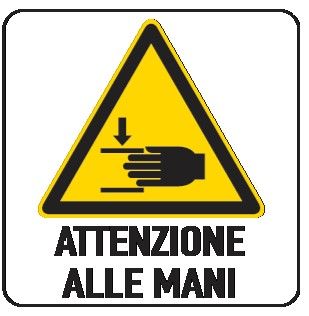 Cartello in All. 330x500 mm ATTENZIONE ALLE MANI