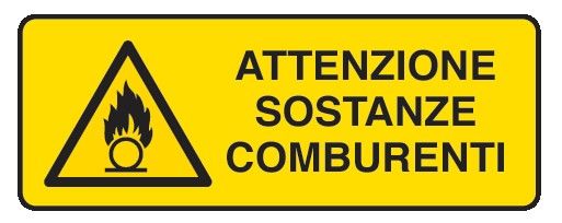 Cartello in All. 330x500 mm ATTENZIONE SOSTANZE COMBURENTI