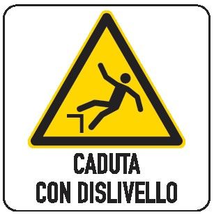 Cartello in All. 330x500 mm CADUTA CON DISLIVELLO