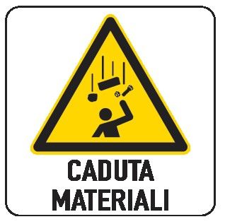 Cartello in All. 330x500 mm CADUTA MATERIALI