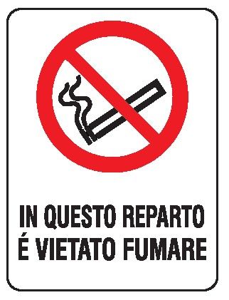 Cartello in All. 330x500 mm IN QUESTO REPARTO È VIETATO FUMARE