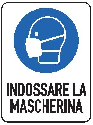 Cartello in All. 330x500 mm INDOSSARE LA MASCHERINA