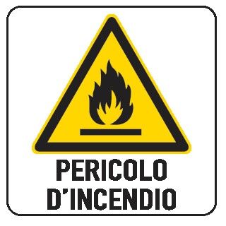 Cartello in All. 330x500 mm PERICOLO D'INCENDIO