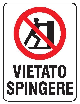 Cartello in All. 330x500 mm VIETATO SPINGERE