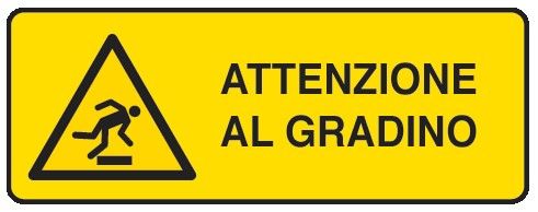 Cartello in All. 350x125 mm ATTENZIONE AL GRADINO