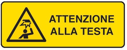 Cartello in All. 350x125 mm ATTENZIONE ALLA TESTA