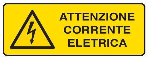 Cartello in All. 350x125 mm ATTENZIONE CORRENTE ELETTRICA