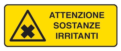 Cartello in All. 350x125 mm ATTENZIONE SOSTANZE IRRITANTI