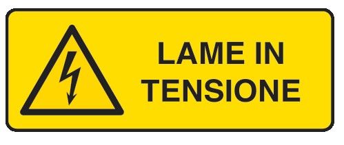 Cartello in All. 350x125 mm LAME IN TENSIONE