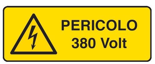 Cartello in All. 350x125 mm PERICOLO 380 VOLT