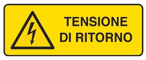 Cartello in All. 350x125 mm TENSIONE DI RITORNO
