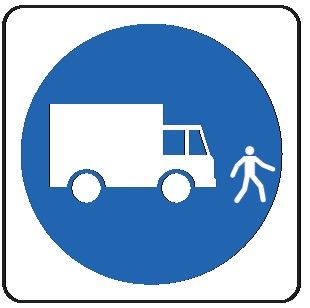 Cartello in All. 435x435 mm È OBBLIGATORIO PROCEDERE A PASSO D'UOMO