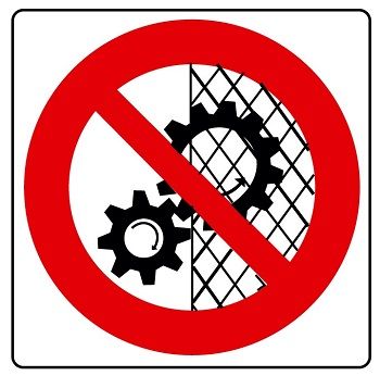 Cartello in All. 435x435 mm VIETATO RIMUOVERE I DISPOSITIVI DI PROTEZIONE
