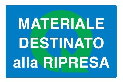 Cartello in All. 500x330 mm MATERIALE DESTINATO ALLA RIPRESA