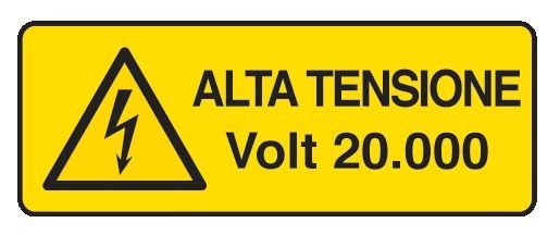 Cartello in All. 610x300 mm ALTA TENSIONE VOLT 20.000