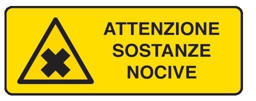 Cartello in All. 610x300 mm ATTENZIONE SOSTANZE NOCIVE