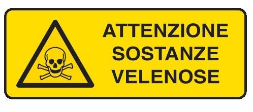 Cartello in All. 610x300 mm ATTENZIONE SOSTANZE VELENOSE