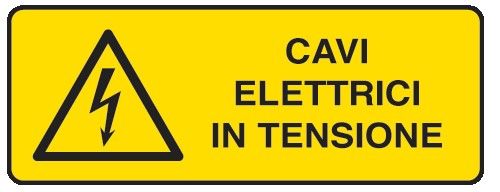 Cartello in All. 610x300 mm CAVI ELETTRICI IN TENSIONE