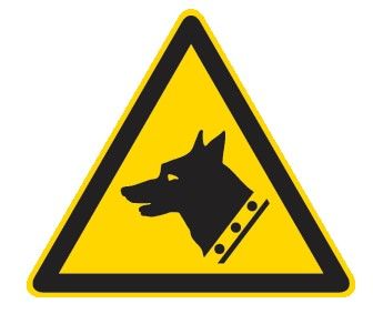 Cartello in All. Lato 210 mm PERICOLO CANE DA GUARDIA