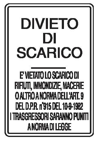 Cartello in All. Piano 400x600 mm DIVIETO DI SCARICO