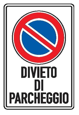 Cartello in All. Piano Rifrangente 400x600 mm DIVIETO DI PARCHEGGIO