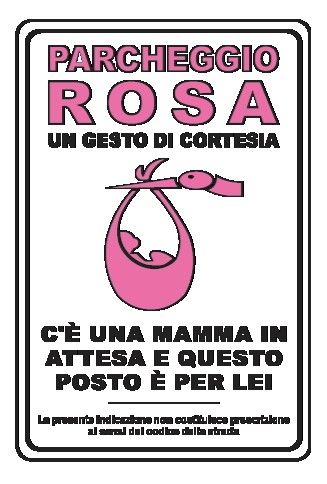 Cartello in All. Piano Rifrangente 400x600 mm OBBLIGO PARCHEGGIO ROSA