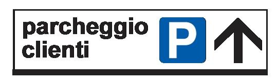 Cartello in All. Scatolato 1000x200 mm PARCHEGGIO CLIENTI CON FRECCIA (COMUNICARE DIREZIONE FRECCIA)