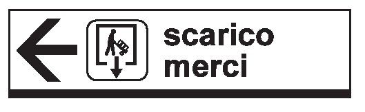 Cartello in All. Scatolato 1000x200 mm SCARICO MERCI (COMUNICARE DIREZIONE FRECCIA)
