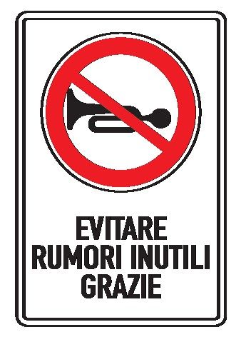 Cartello in All. Scatolato 400x600 mm DIVIETO RVITARE RUMORI INUTILI GRAZIE