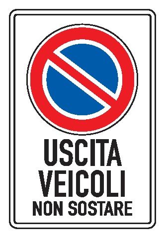 Cartello in All. Scatolato 400x600 mm USCITA VEICOLI NON SOSTARE
