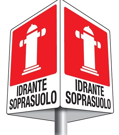 Cartello in All. Scatolato Quadrifacciale IDRANTE SOPRASUOLO