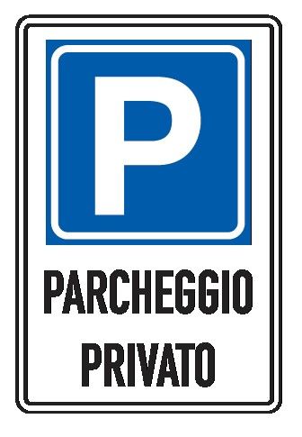 Cartello in All. Scatolato Rifrangente 400x600 mm PARCHEGGIO PRIVATO