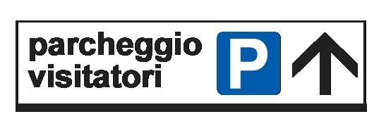 Cartello In Lamiera Scatolata 1000x200 mm PARCHEGGIO VISITATORI CON FRECCIA (COMUNICARE DIREZIONE FRECCIA)