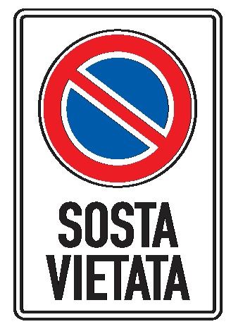 Cartello In Lamiera Scatolata 250x450 mm SOSTA VIETATA