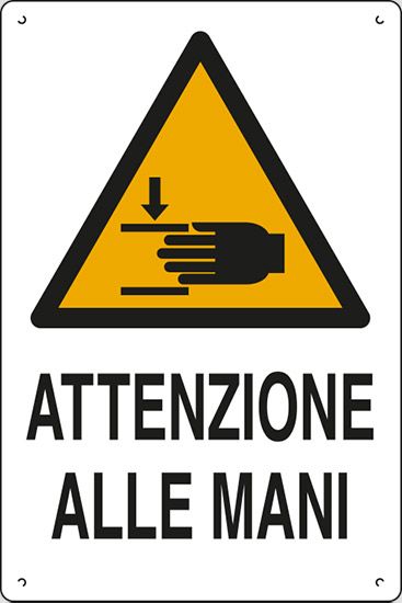 Cartello in polionda cm 60x40 ATTENZIONE ALLE MANI