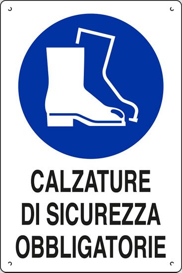 Cartello in polionda cm 60x40 CALZATURE DI SICUREZZA OBBLIGATORIE
