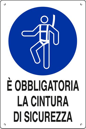 Cartello in polionda cm 60x40 È OBBLIGATORIA LA CINTURA DI SICUREZZA