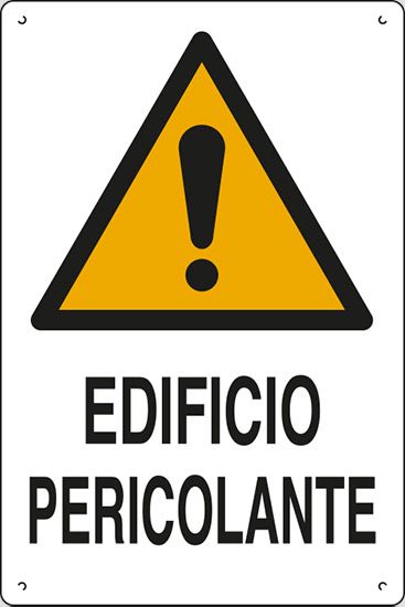 Cartello in polionda cm 60x40 EDIFICIO PERICOLANTE