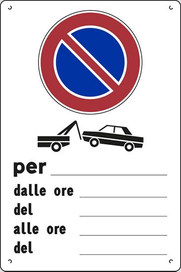 Cartello in polionda cm 60x40 PER LAVORI DAL   AL