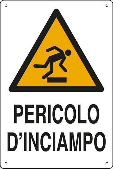 Cartello in polionda cm 60x40 PERICOLO D'INCIAMPO