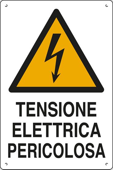 Cartello in polionda cm 60x40 TENSIONE ELETTRICA PERICOLOSA