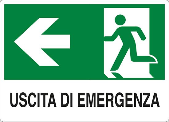 Cartello in polionda cm 60x40 USCITA DI EMERGENZA (a sinistra)