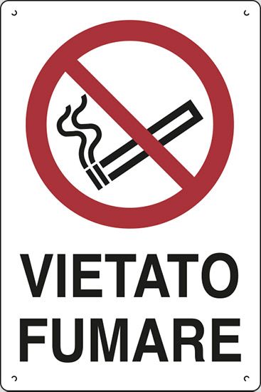Cartello in polionda cm 60x40 VIETATO FUMARE