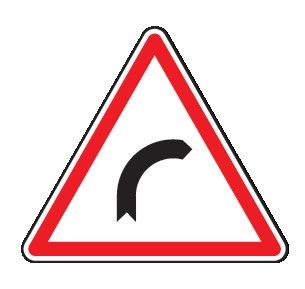 Cartello Lato 60 cm Lamiera Scatolata Classe 2 CURVA A DESTRA