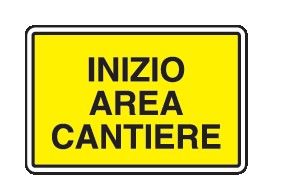 Cartello Lato 600x400 mm Alluminio Scatolato Classe 2 INIZIO AREA CANTIERE