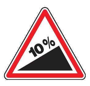 Cartello Lato 90 cm Alluminio Scatolato Classe 2 SALITA RIPIDA