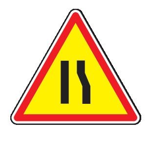 Cartello Lato 90 cm Alluminio Scatolato Classe 2 STRETTOIA ASIMMETRICA A DESTRA