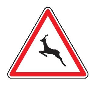 Cartello Lato 90 cm Lamiera Scatolata Classe 1 ANIMALI SELVATICI VAGANTI
